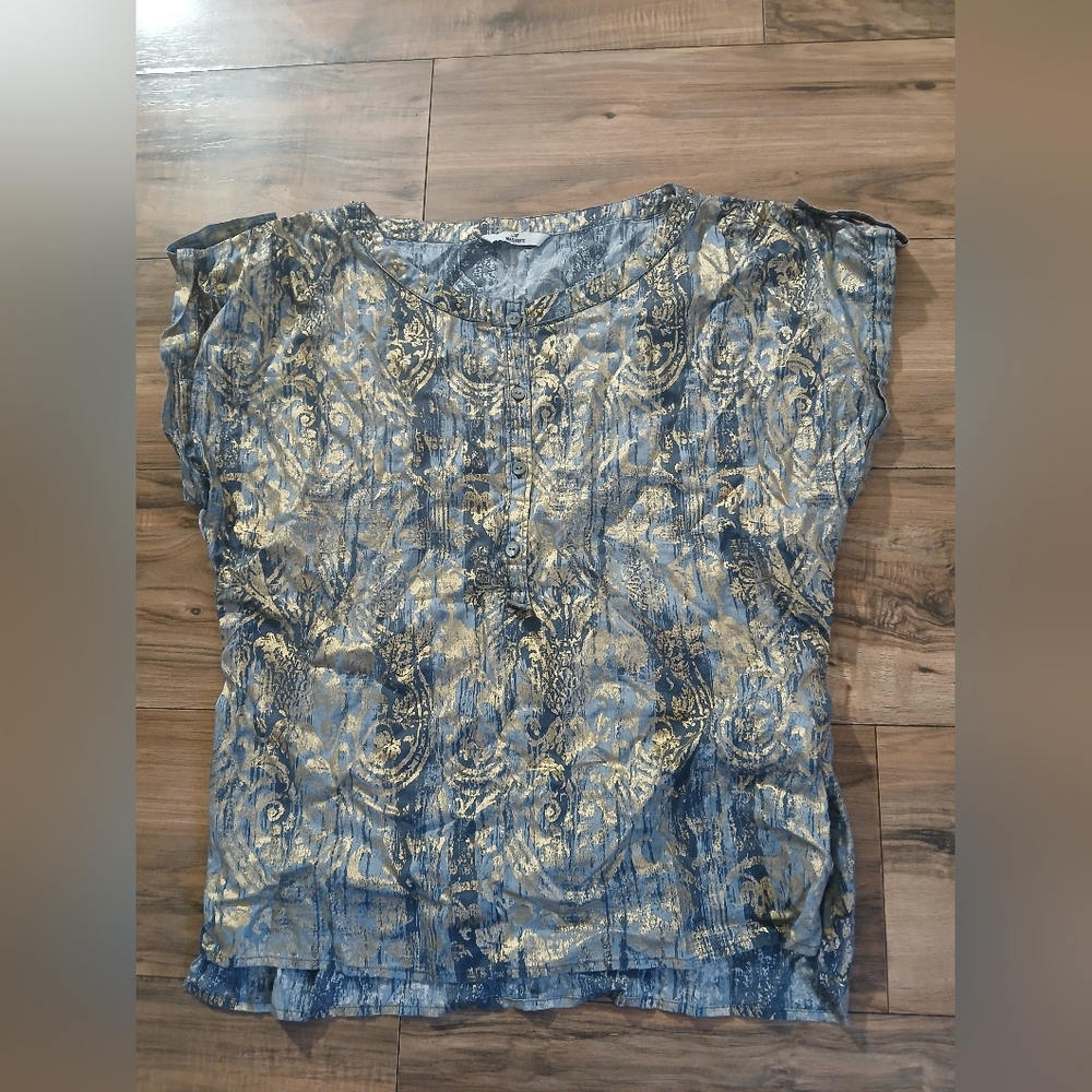 Mason Blue and Gold Patterned Blouse